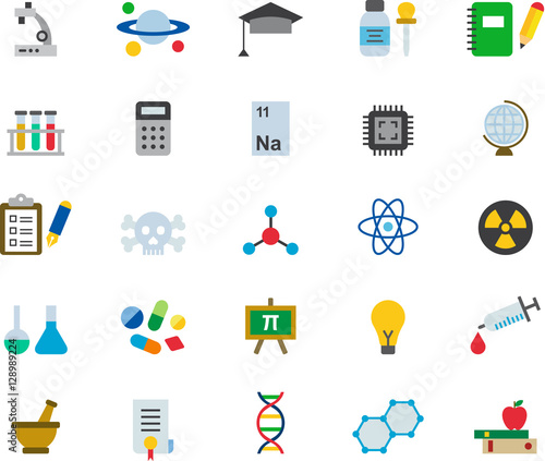SCIENCE color flat icons