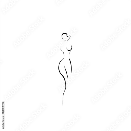 female nude body vector icon