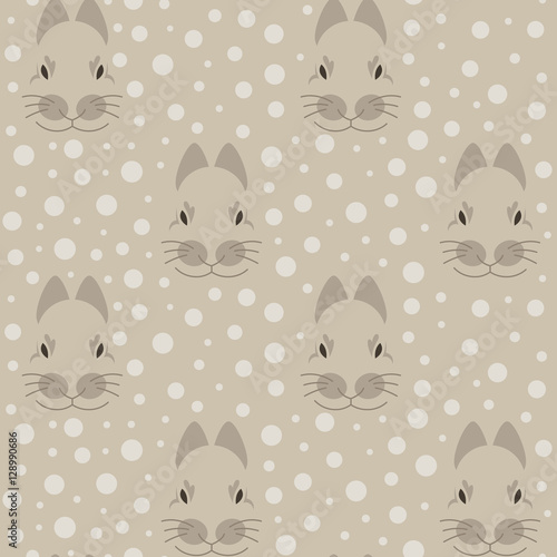 Seamless vector pattern. Background with rabbits.