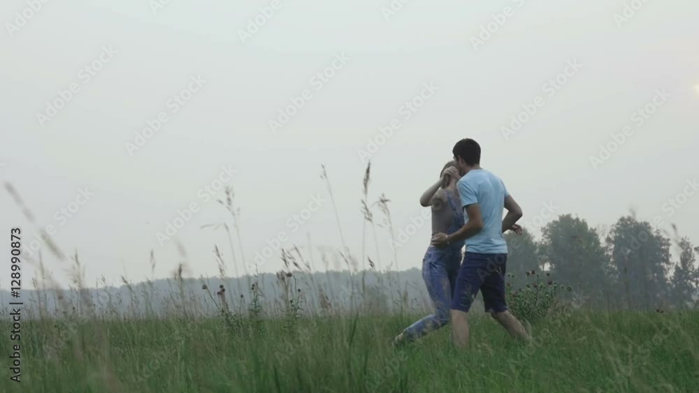 Beautiful young fun in a forest glade. Beautiful young fun in a forest glade.