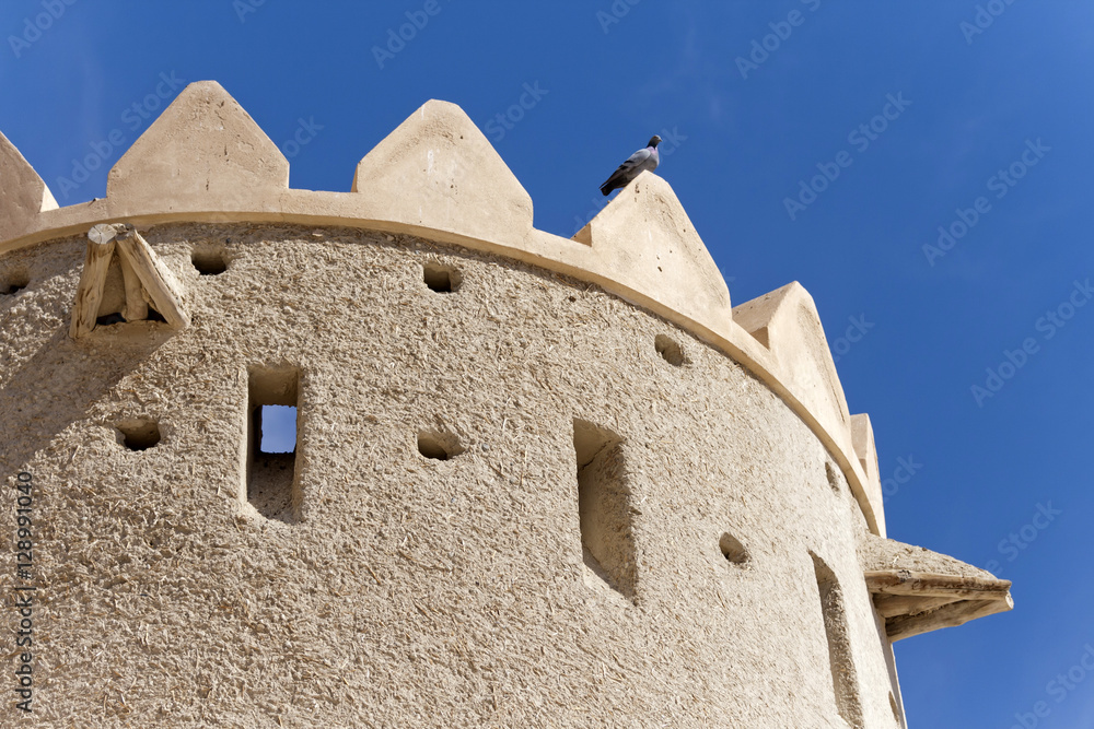 Obraz premium Detail of an old traditional fort in Al Ain, United Arab Emirates