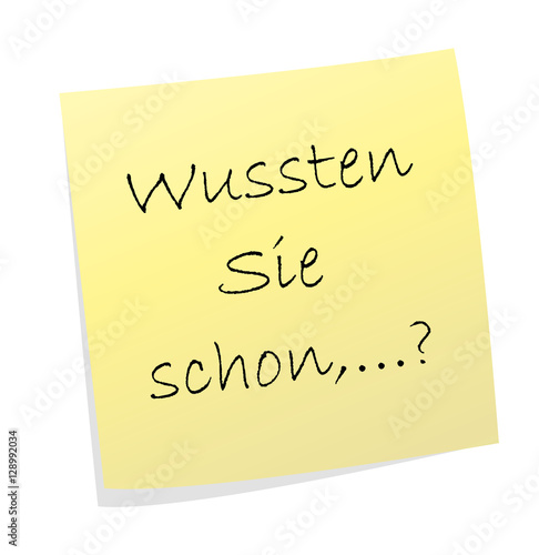 Wussten Sie schon? - Klebezettel