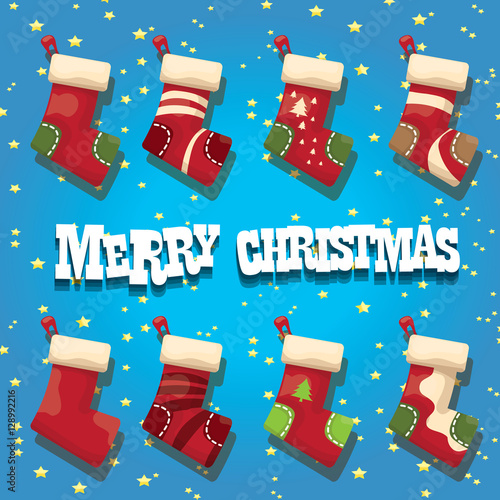 vector cartoon cute christmas stocking or socks