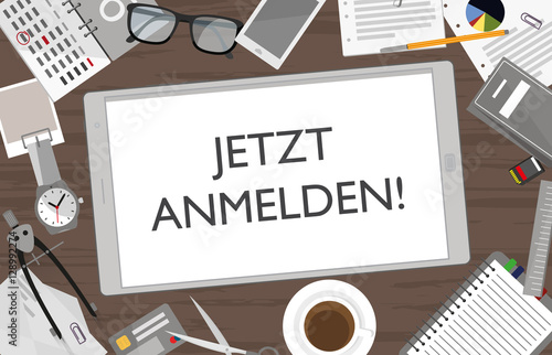 Jetzt anmelden! - Tablet Konzept