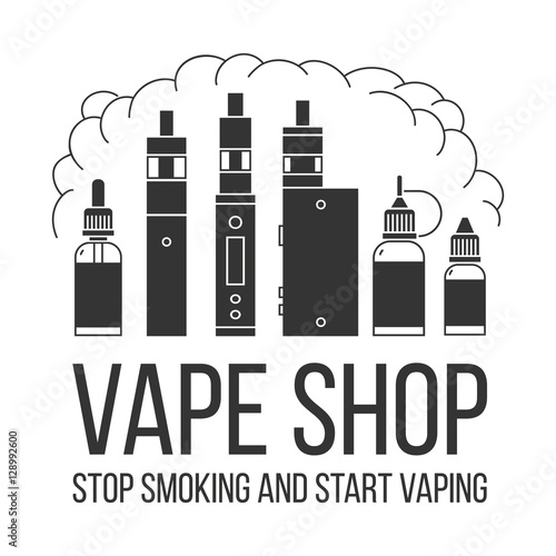  Vape icons set. Stop smoking and start vaping