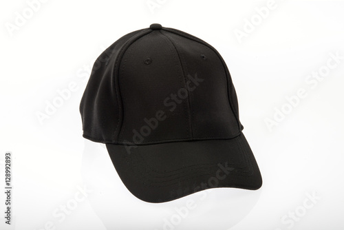 Adult black golf cap on white background