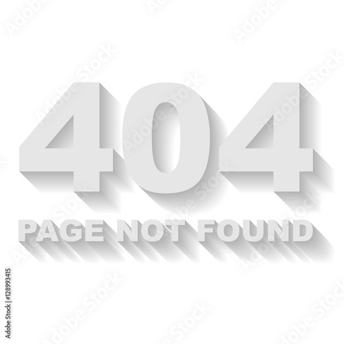 Page not found error vector template with white background.