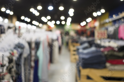 blur background of Clothing store