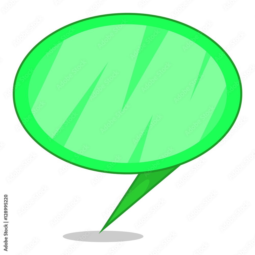Green speech bubble icon. Cartoon illustration of green speech bubble vector icon for web