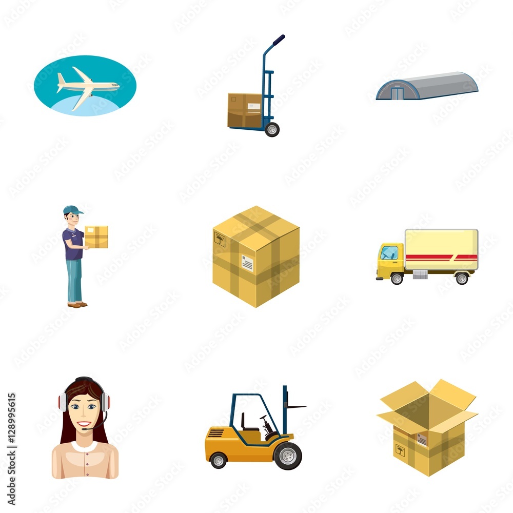 Shipment icons set. Cartoon illustration of 9 shipment vector icons for web Shipment icons set. Cartoon illustration of 9 shipment vector icons for web