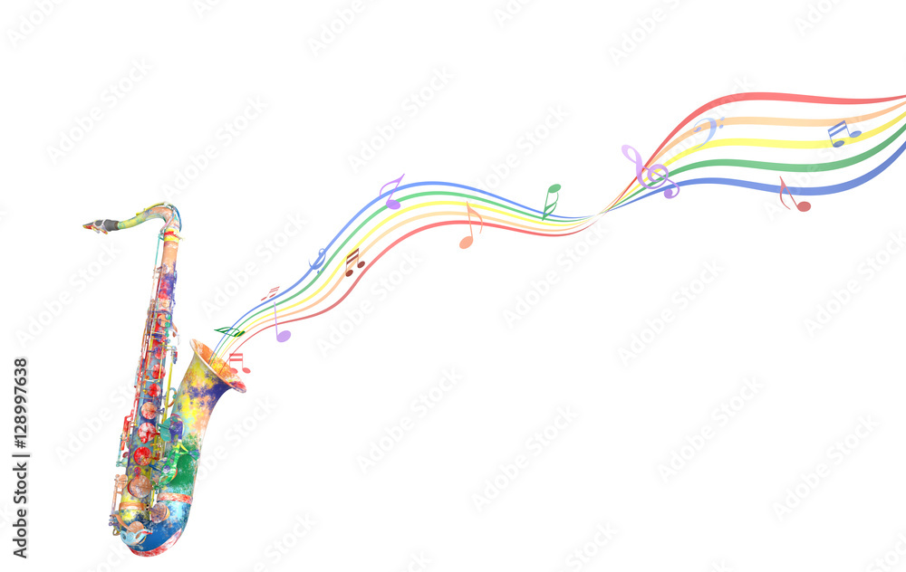 Fototapeta premium Playng a magic music on saxophone