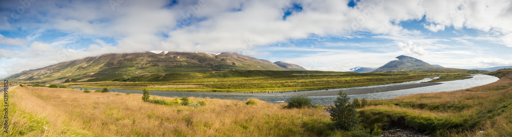 Beautiful panorama of icelandic landscape