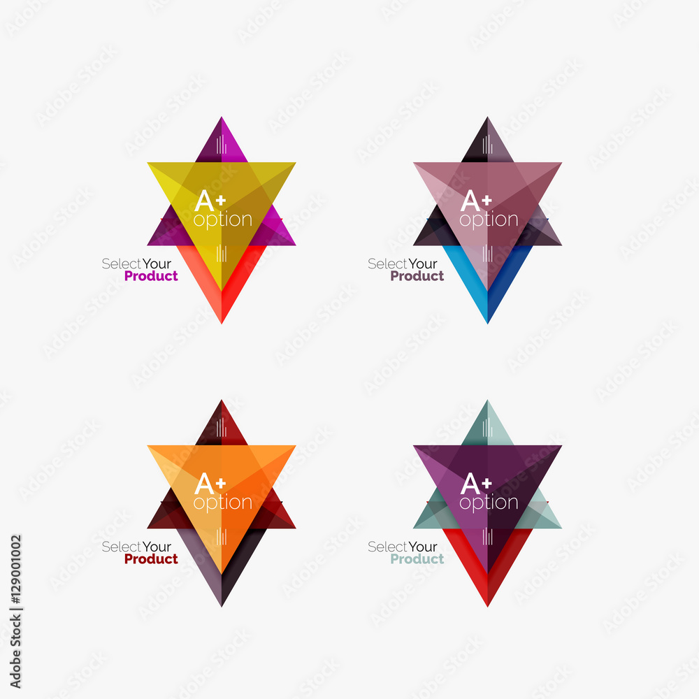 Set of triangle option infographic layouts