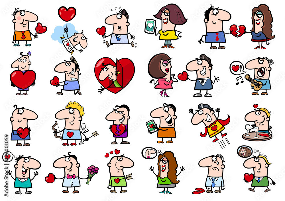 valentines people set valentines people set