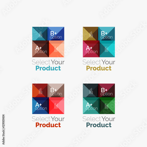 Free Download Set of abstract square interface menu navigation button - GFXLoad
