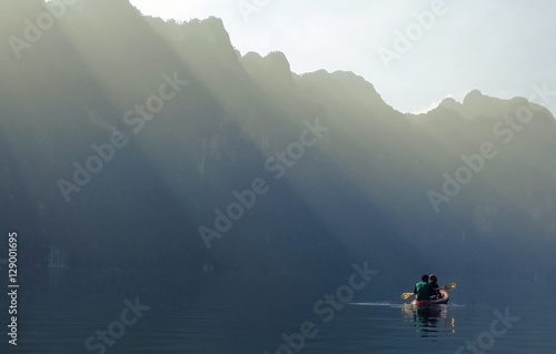 morning kayaking in the lake © keng666