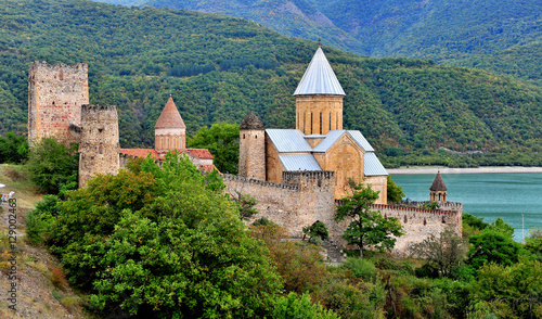 Summer view of Ananuri church and fortress
