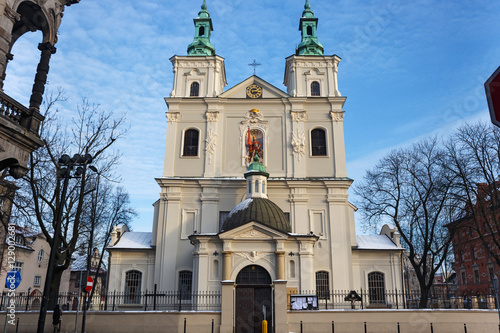 Collegiate Church of St. Florian in the historical part of Krakow. Church was built between 1185 and 1216. Present appearance is the result of a Baroque renovation.
