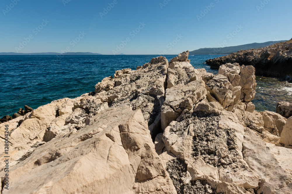 Seaside croatis,istria with blue sky Seaside croatis,istria with blue sky