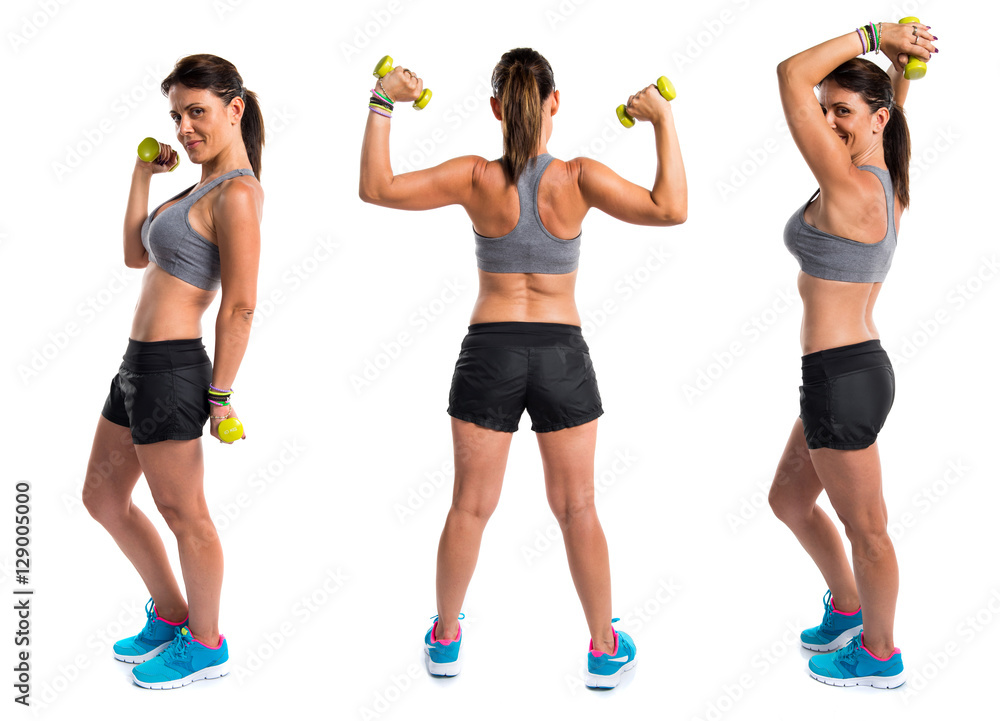 Sport woman doing weightlifting Sport woman doing weightlifting