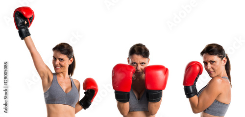 Sport woman with boxing gloves