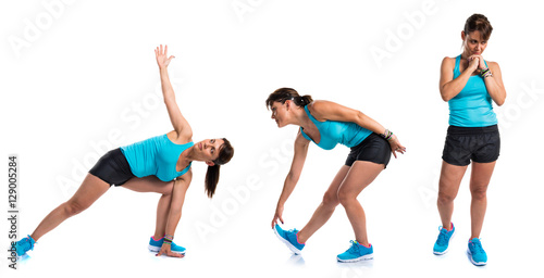Pretty sport woman stretching