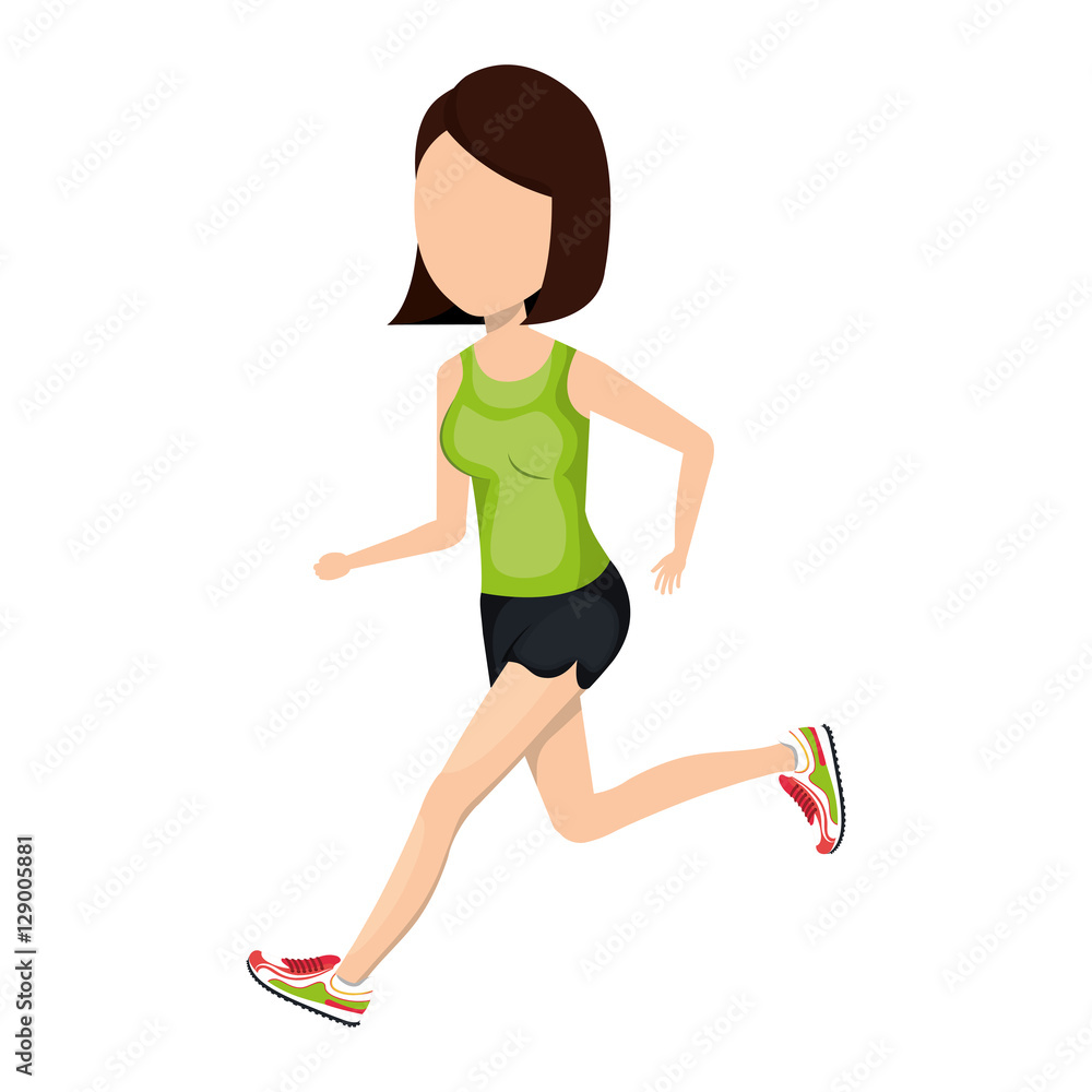 woman running character athlete vector illustration design woman running character athlete vector illustration design