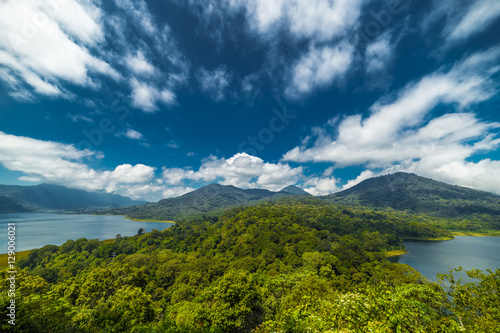 Bali, Indonesia. Panoramic view to Danau Tamblingan lake and Danau Buyan