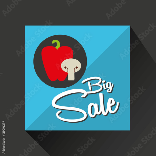 big sale concept pepper mushrooms vector illustration eps 10