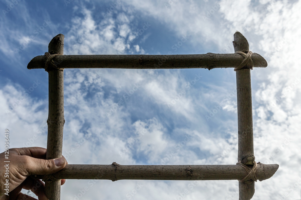 Naklejka premium Frame made of wood