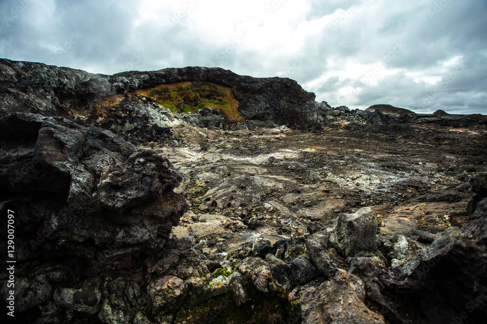 Obraz premium Volcanic landscape. Krafla volcano, Iceland