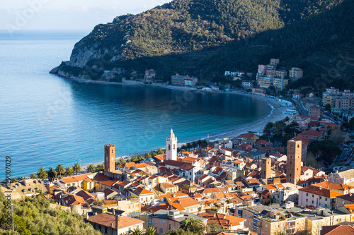 View of sea village of Noli, Savona, Italy photo