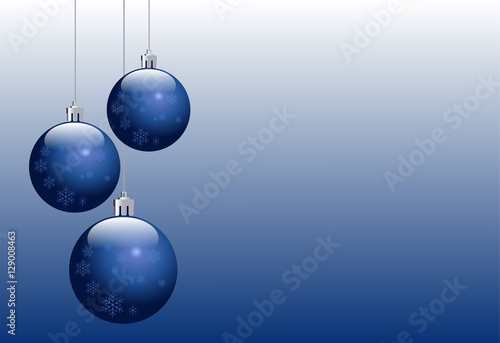 Christmas background with blue balls
