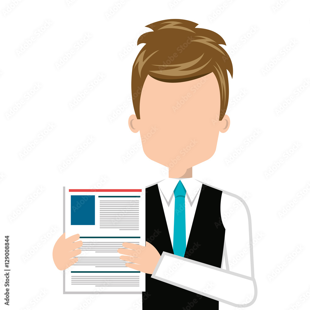 businessman with curriculum vitae vector illustration design businessman with curriculum vitae vector illustration design
