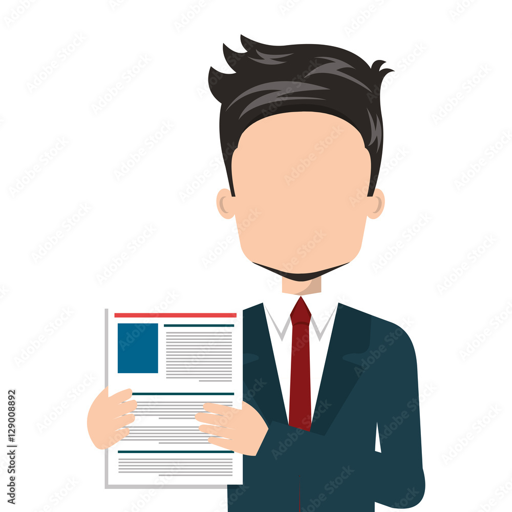 businessman with curriculum vitae vector illustration design businessman with curriculum vitae vector illustration design