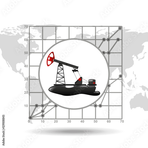 oil well industry growth diagram background vector illustration eps 10