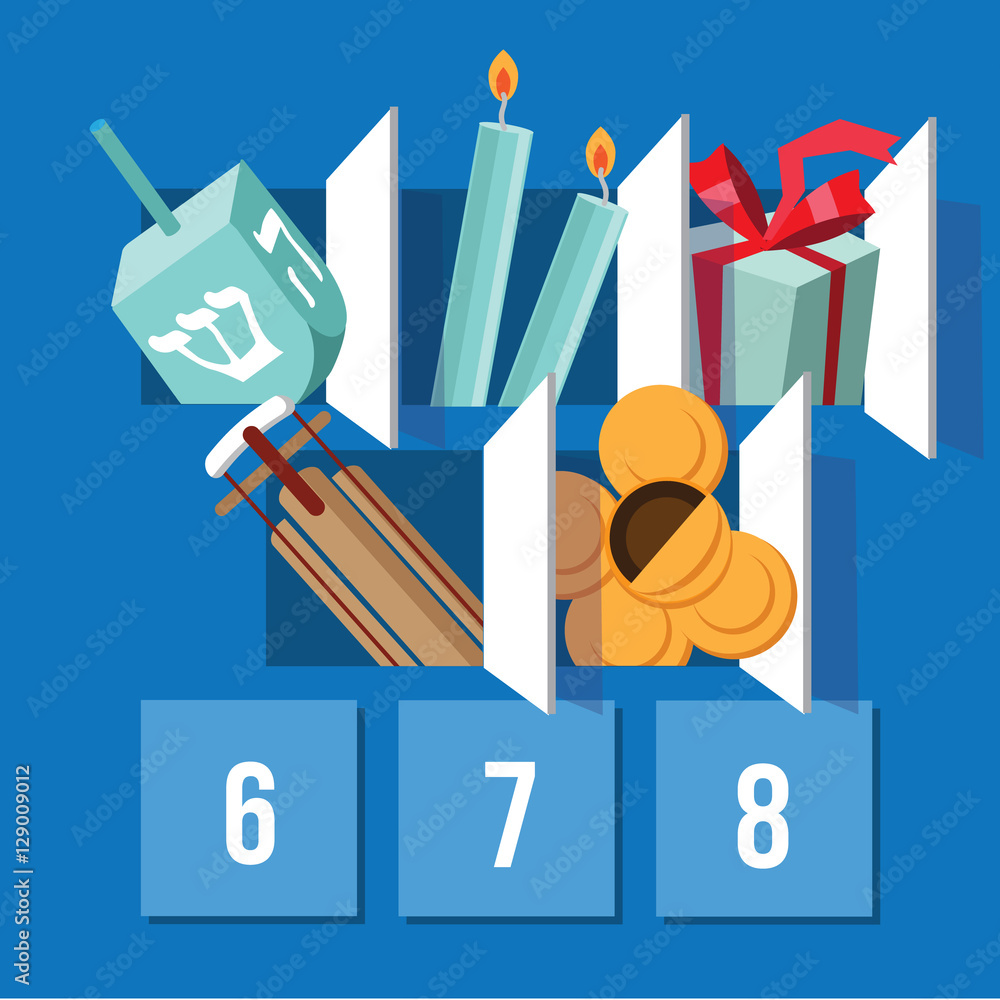 Hanukkah Countdown Advent Calendar. Day 5. EPS 10 vector. Stock Vector |  Adobe Stock