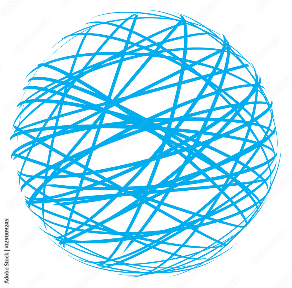 abstract sphere from blue lines abstract sphere from blue lines