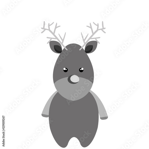 merry christmas reindeer icon vector illustration design