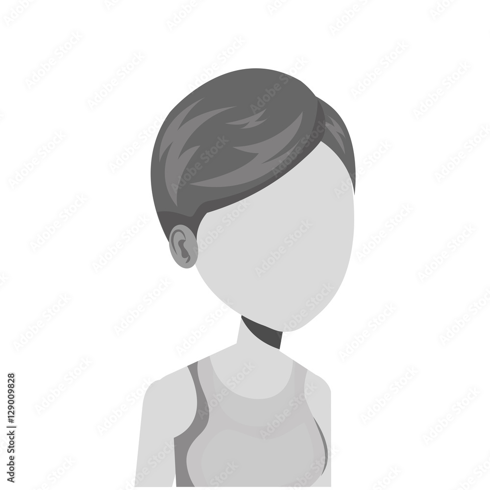 cute woman avatar casual vector illustration design
