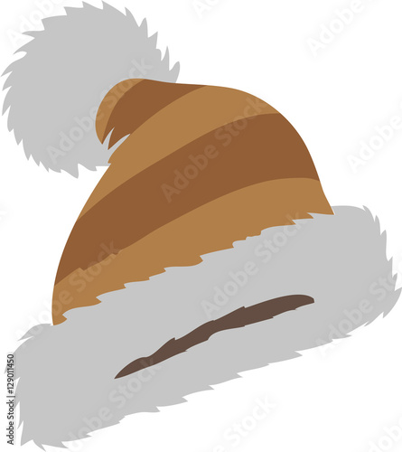 Striped brown winter cap photo