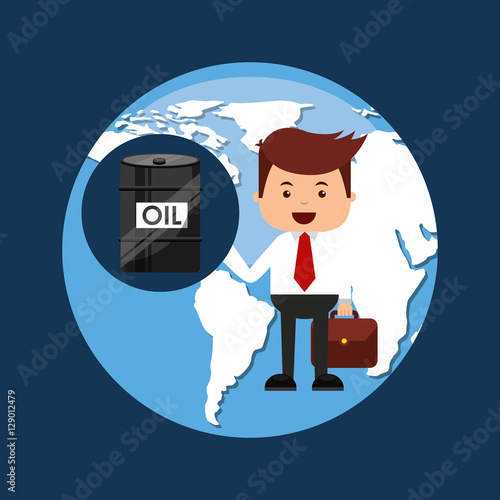 oil and petroleum industry businessman world vector illustration eps 10