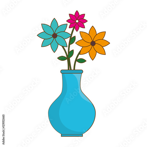 flower vase isolated icon vector illustration design