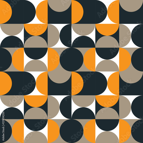 Wallpaper Mural Dark blue, gray and yellow semi circles pattern. Torontodigital.ca