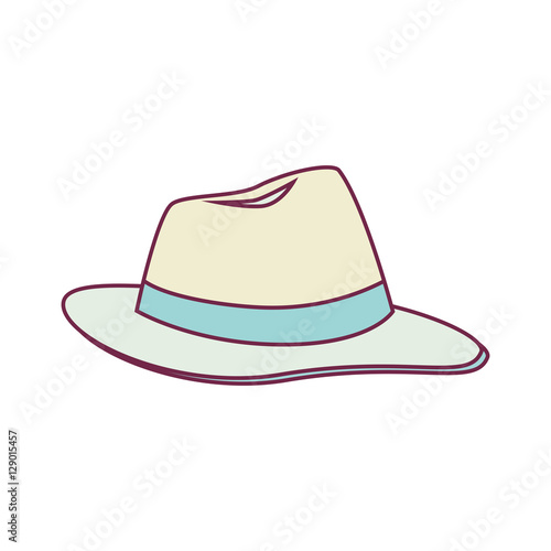 beach hat panama icon vector illustration design