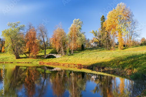 autumn landscape in Pavlovsk park, Saint Petersburg, Russia
