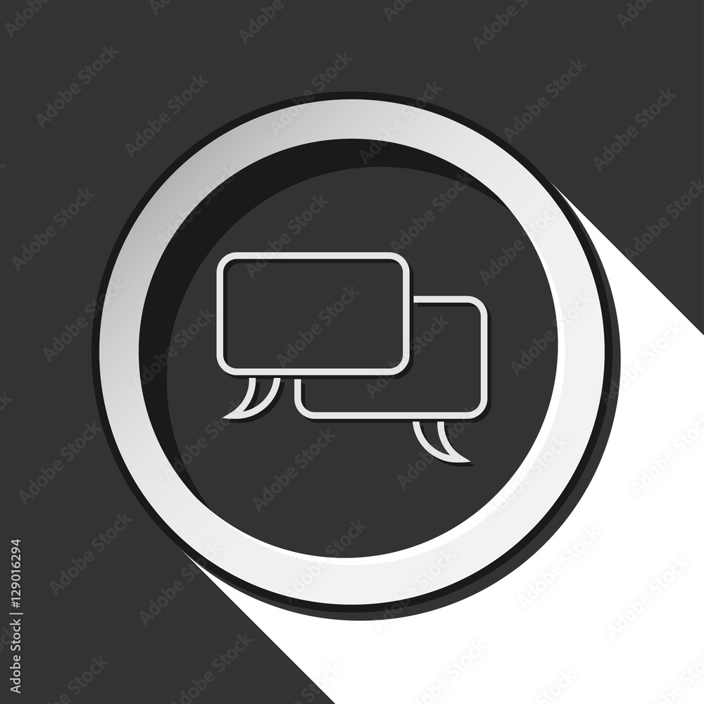 black, white round - outline speech bubbles icon black, white round - outline speech bubbles icon