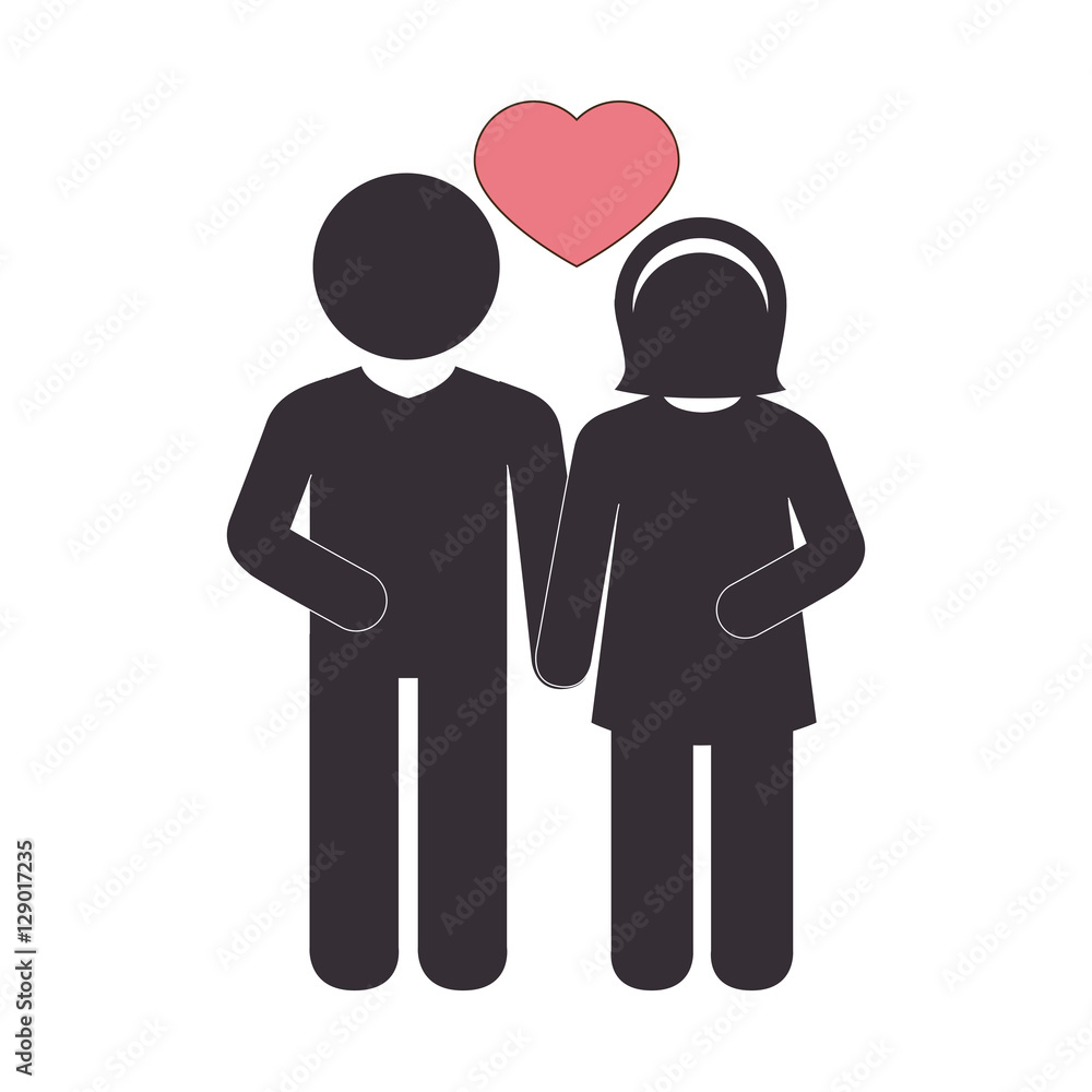 couple just married with heart vector illustration design couple just married with heart vector illustration design