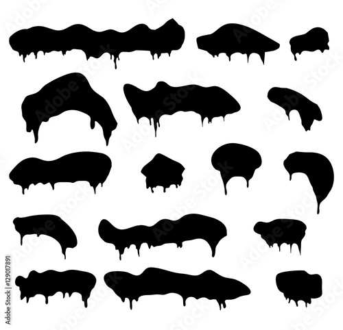 Icicles, snow cap, drift silhouette vector symbol icon design.