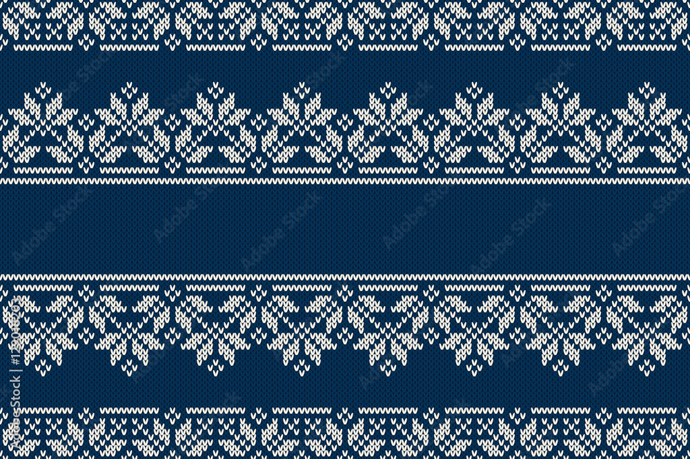Traditional Fair Isle Style Seamless Knitted Pattern. Christmas and New Year Design Knitting Background with a Place for Text